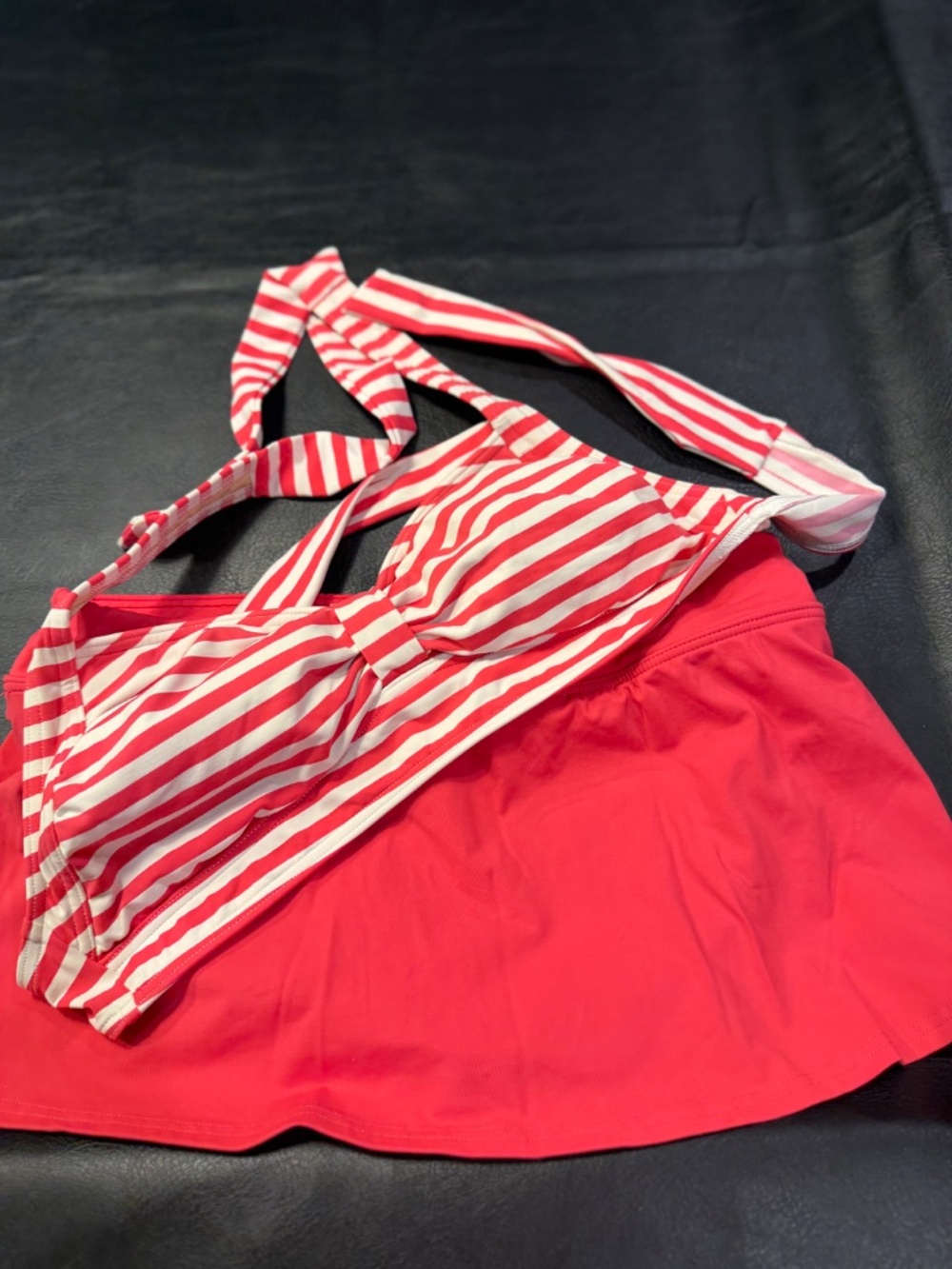 Land's End Vintage Bikini Swimsuit Pink Medium Top and Bottom Swim Skirt - Picture 4 of 4